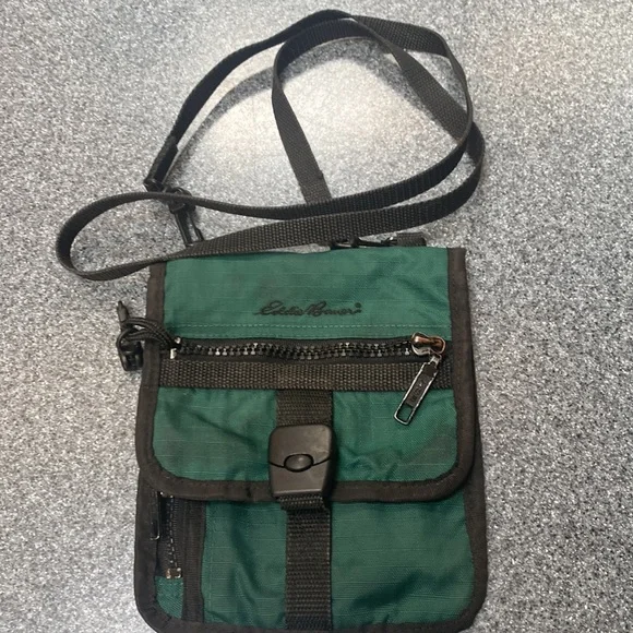 Eddie Bauer Forest Green and Black Mini Bag-crossover - Picture 2 of 8